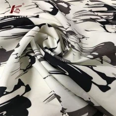 Polyestergarn Stretch Crepe Stoff Blumen Druck Kleid für Bekleidungsstoff